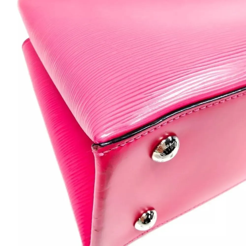 Auth Louis Vuitton Pink Black Epi LV Kleber PM Structured 2way Satchel Purse